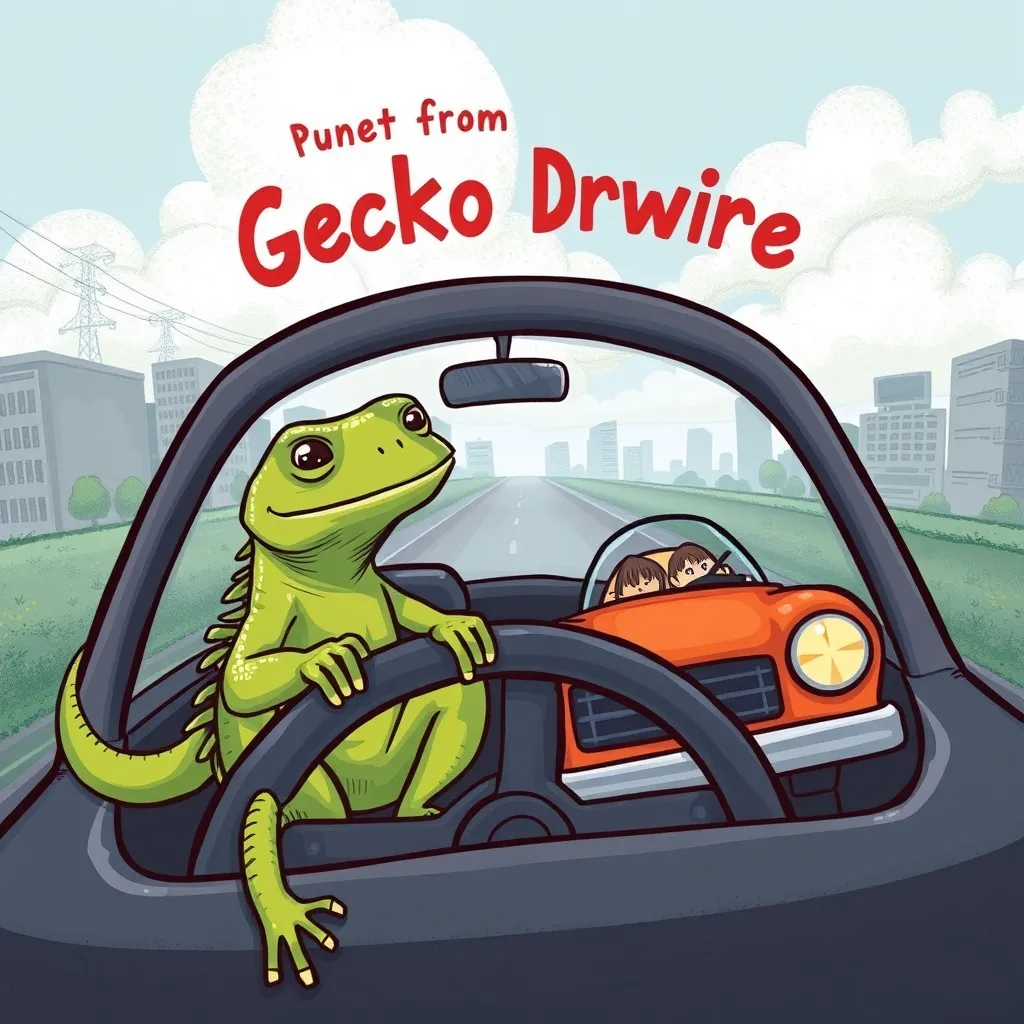 gecko driving cars
